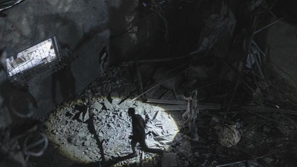 Destruição em Gaza.