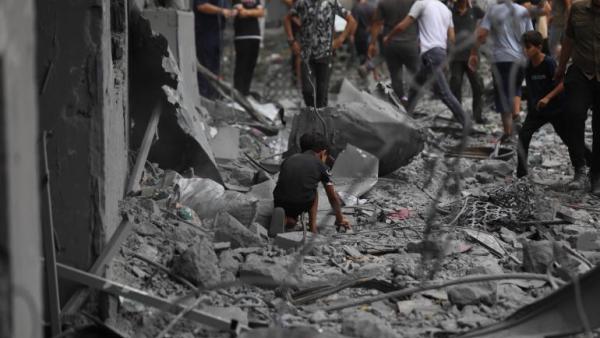 Destruição em Gaza.