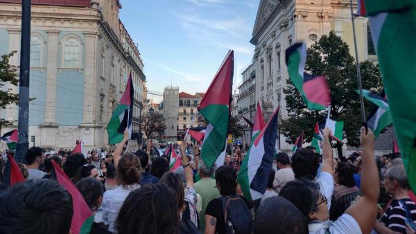 Bandeiras da Palestina em Lisboa.