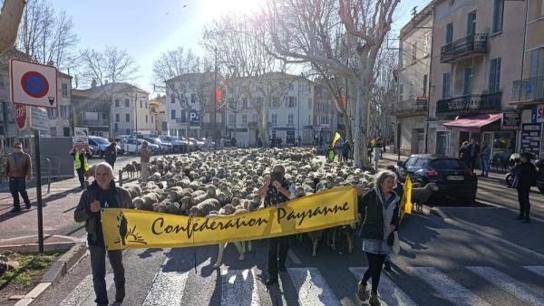 Protesto de agricultores em França.