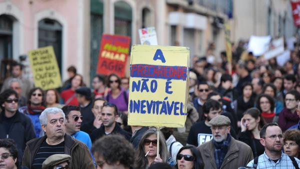 Manifestação contra precariedade.