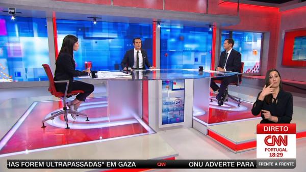 Mariana Mortágua e Rui Rocha no debate na CNN Portugal