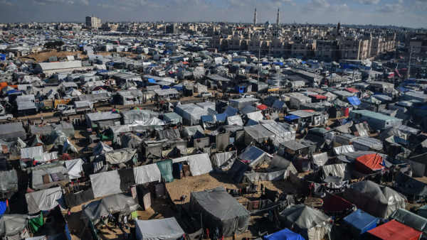 Mar de tendas em Rafah.