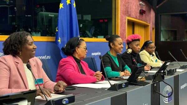 Trabalhadoras domésticas portuguesas no Parlamento Europeu.