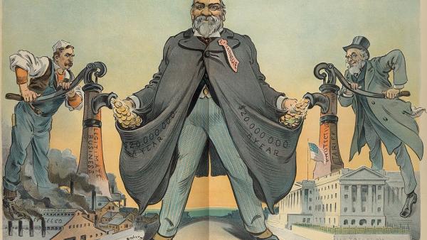 Caricatura de Andrew Carnegie,1900. (Udo J. Keppler / Biblioteca do Congresso via Wikimedia Commons)