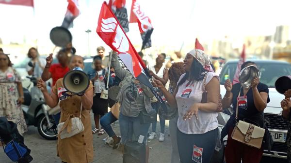 Protesto das trabalhadoras da limpeza em Marselha