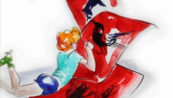 Ilustração de Luís Melo para o livro O Pedro gosta do Afonso.