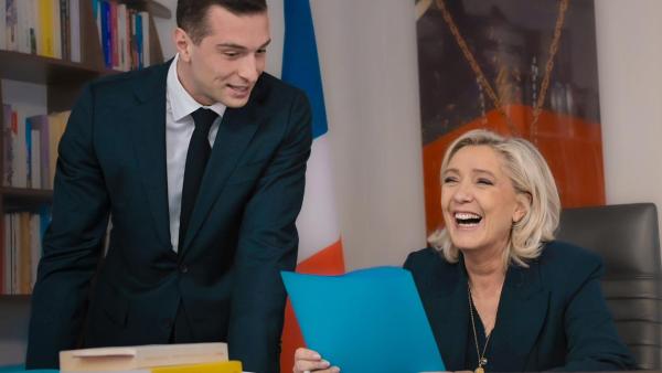 Jordan Bardella e Marine Le Pen
