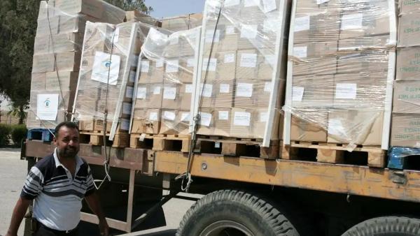 Caravana que carrega ajuda alimentar para Gaza
