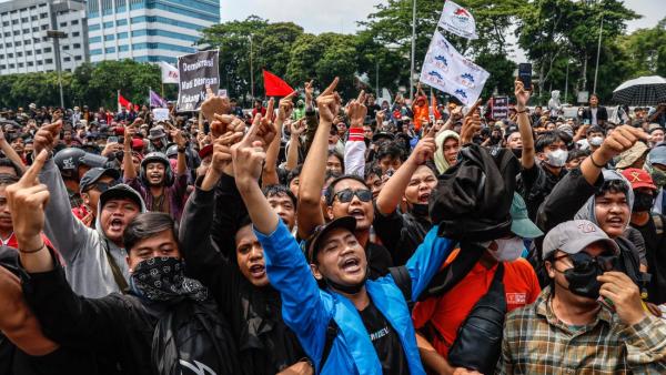Manifestação em Jacarta a 22 de agosto.