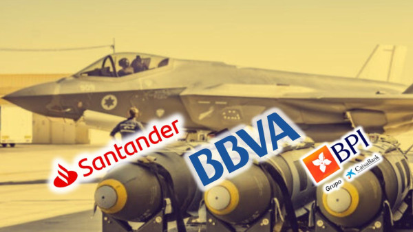 Santander, BBVA e BPI/Caixabank financiam armas para o genocídio