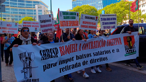 Trabalhadores das cantinas em luta.