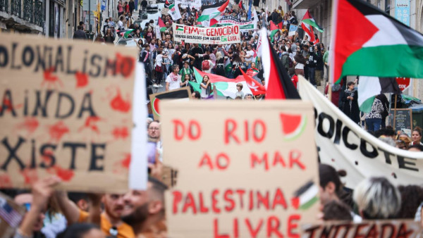 Manifestação de solidariedade com a Palestina