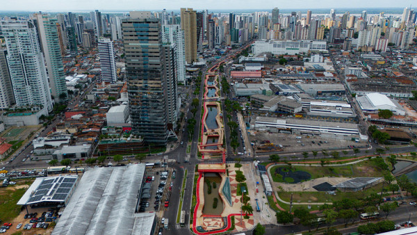 Cidade de Belém no Pará vista de um drone.