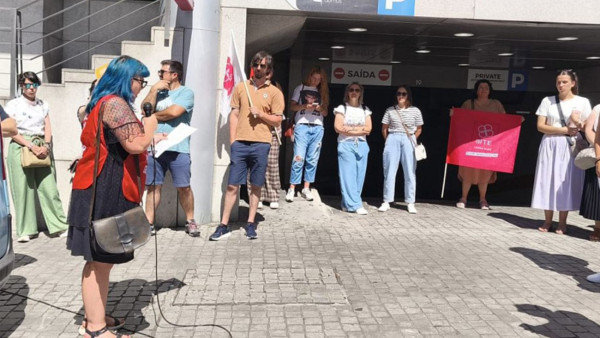 Protesto dos trabalhadores das empresas prestadoras da EDP no Porto