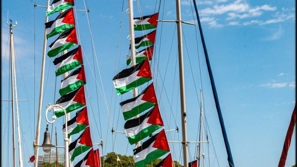 Barco da flotilha para Gaza.