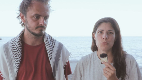 Miguel Duarte e Mariana Mortágua na Flotilha para Gaza.