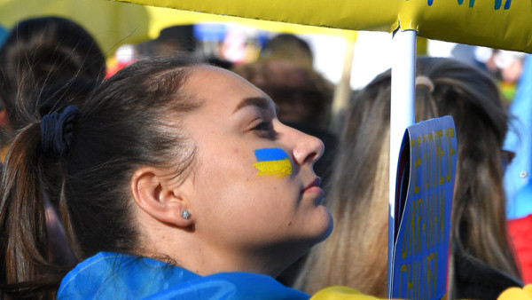 Protesto contra a invasão da Ucrânia. Foto de Amaury Laporte/Flickr.
