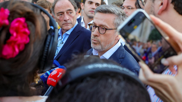 Carlos Moedas em campanha eleitoral.