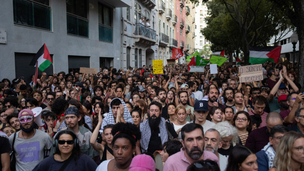 Manifestação de solidariedade com a Flotilha esta quinta-feira em Lisboa.