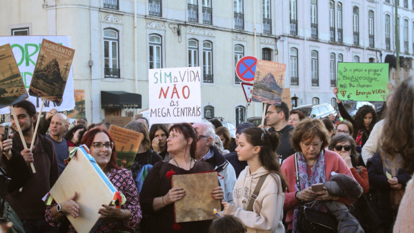 Protesto junto ao Parlamento contra as megacentrais solares na Beira Baixa