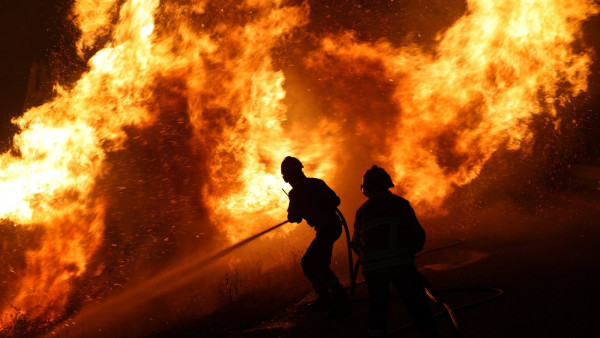 Bombeiros combatem incêndio em Malhada do Rei, Pampilhosa da Serra, em agosto