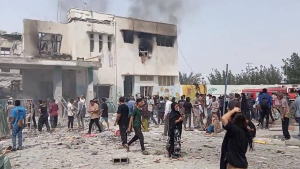 Escola feminina em Misab foi um dos alvos das bombas de Israel este sábado, fazendo 51 mortos e 60 feridos.