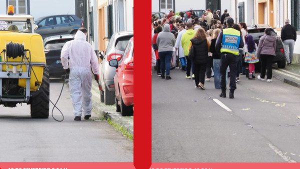 aplicação de herbicida antes da passagem do desfile