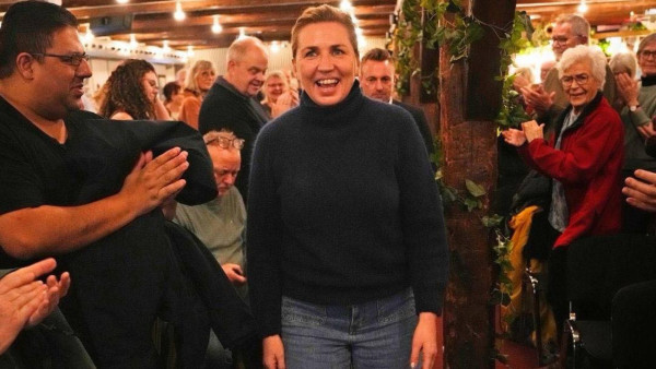 Mette Frederiksen em campanha