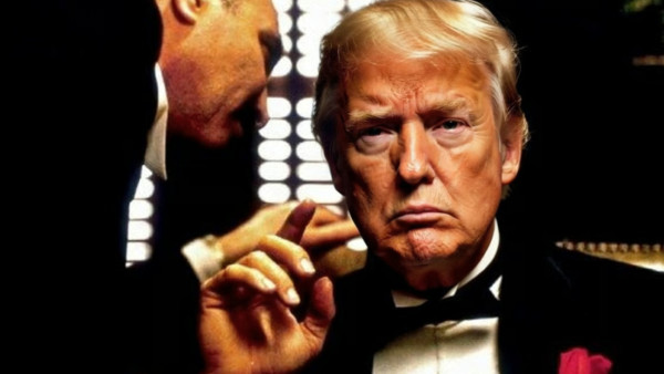 Montagem fotográfica com Donald Trump no papel prncipal de "O Padrinho"