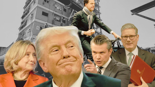 Hillary Clinton, Donald Trump, Mark Rutte, Pete Heseth e Keir Starmer