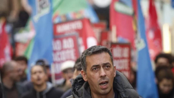 Tiago Oliveira na manifestação da CGTP em Lisboa.