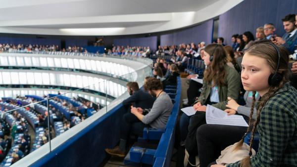 Greta Thunberg no Parlamento Europeu