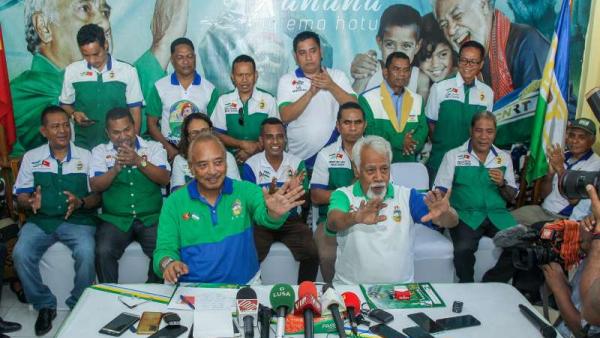Xanana Gusmão na conferência de imprensa do CNRT