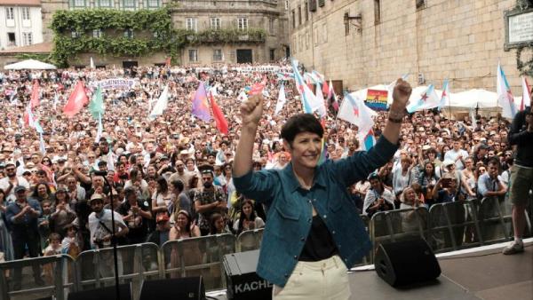 Ana Pontón no comício do Dia da Pátria Galega.