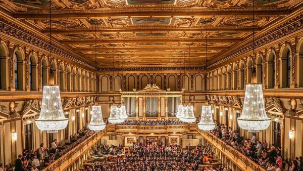 Filarmónica de Viena a tocar na Musikverein. Fotografia DR