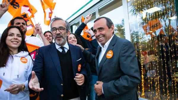 Paulo Rangel e Álvaro Amaro em campanha.