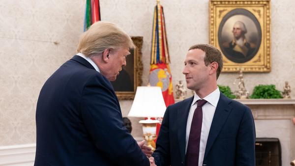 Donald Trump e Mark Zuckerberg na Casa Branca