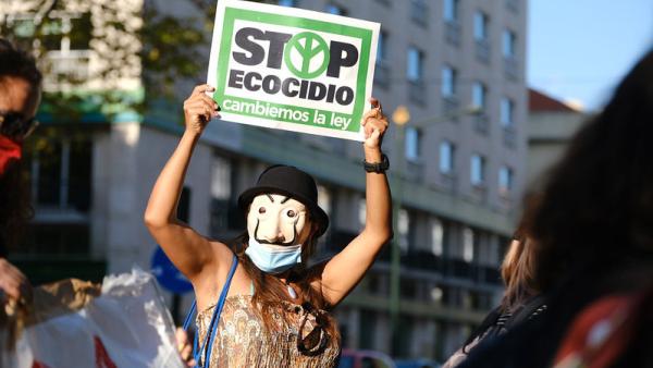 cartaz "Stop Ecocídio"