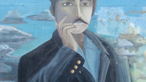 Pormenor de uma pintura mural dedicada a Marcel em Illiers-Combray.