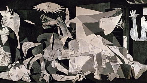 Reprodução do quadro Guernica de Picasso.