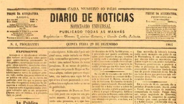 Capa do primeiro número do Diário de Notícias.