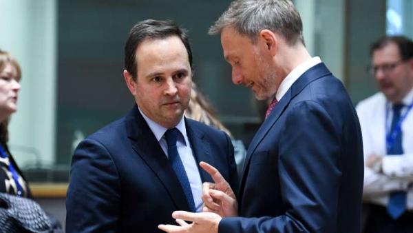Fernando Medina e o ministro das Finanças alemão Christian Lindner