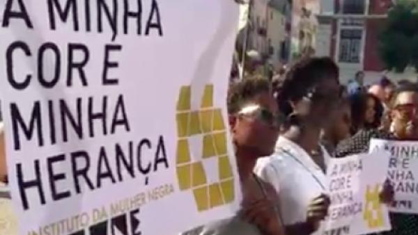 "A minha cor é minha herança", faixa do IMUNE em manifestação realizada em Lisboa a 15 de setembro de 2020