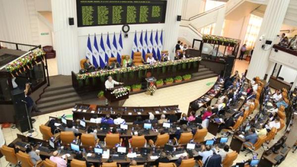 A Assembleia Nacional da Nicarágua aprovou a lei sobre a “regulamentação dos agentes estrangeiros” com os votos da bancada maioritária da FSLN – Foto de https://www.asamblea.gob.ni/
