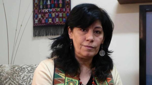 Khalida Jarrar, prisioneira política na prisão de Damon desde outubro de 2019. 