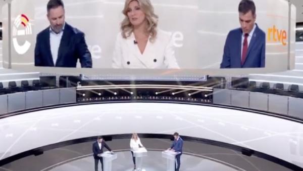 Líderes do Vox, Sumar e PSOE