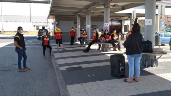 Trabalhadoras da DHL em período de greve - Foto do CESP