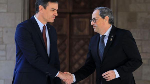Pedro Sánchez e Quim Torra.