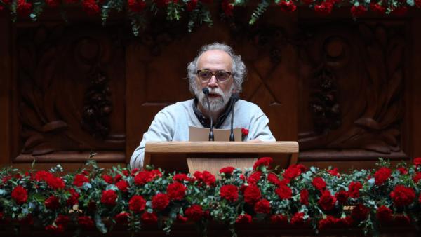 Jorge Falcato na sessão solene do 25 de abril na Assembleia da República, 2019. Foto António Cotrim/Lusa.